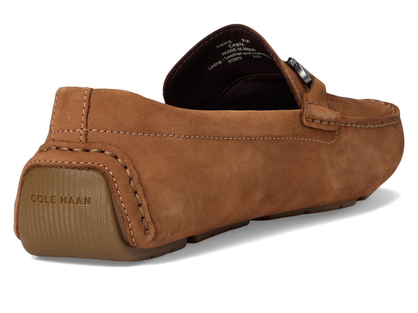Cole Haan Men's Grand Laser Bit Drivers, Golden Toffee Nubuck/Gum, 12-M US