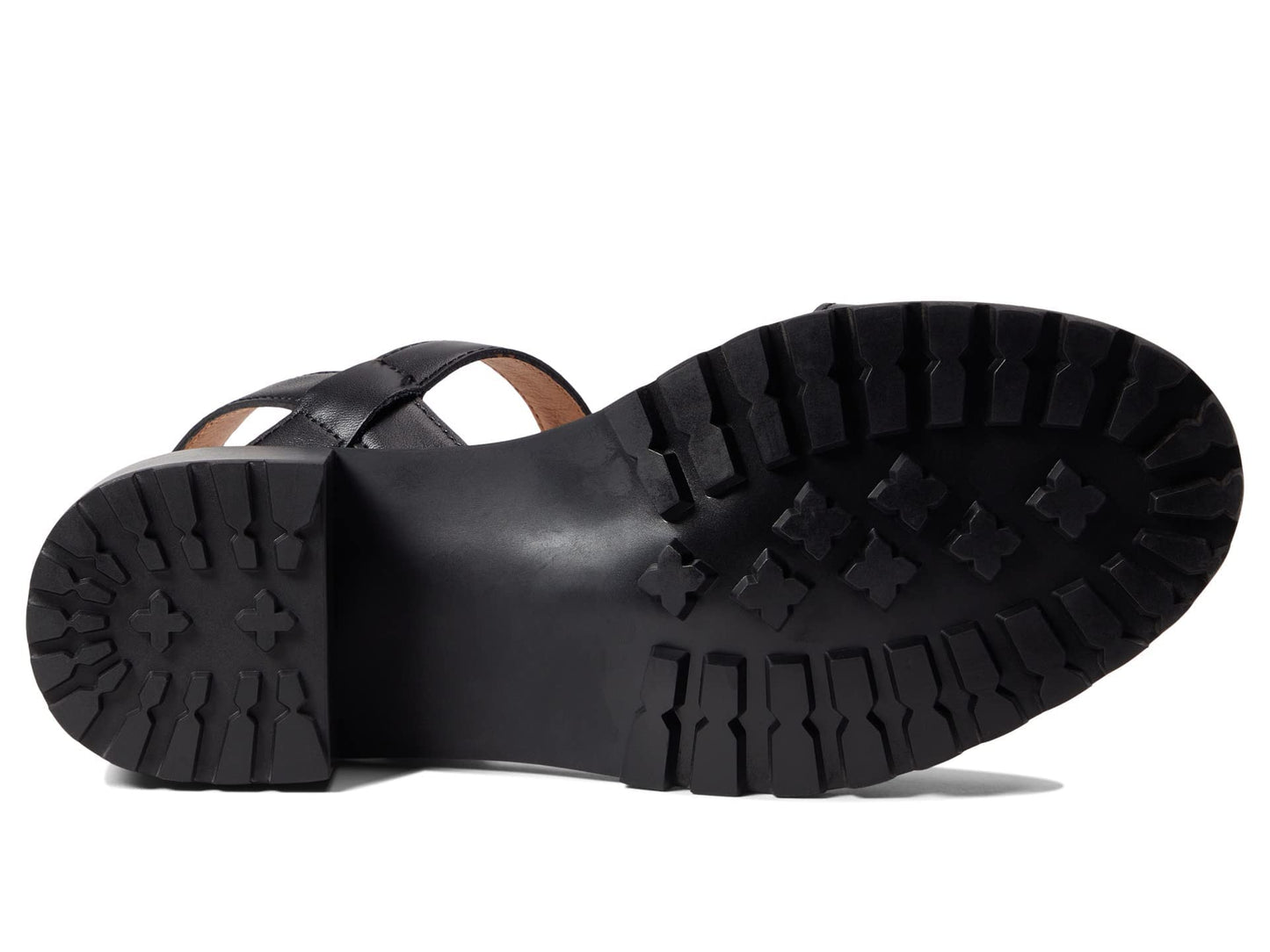 Madewell Cameron Lug Sandal - Nubuck Sandals for Women - Leather Upper with Ankle Strap Buckle Closure, Synthetic Outsole, and Round-Toe Sandals True Black 6 M