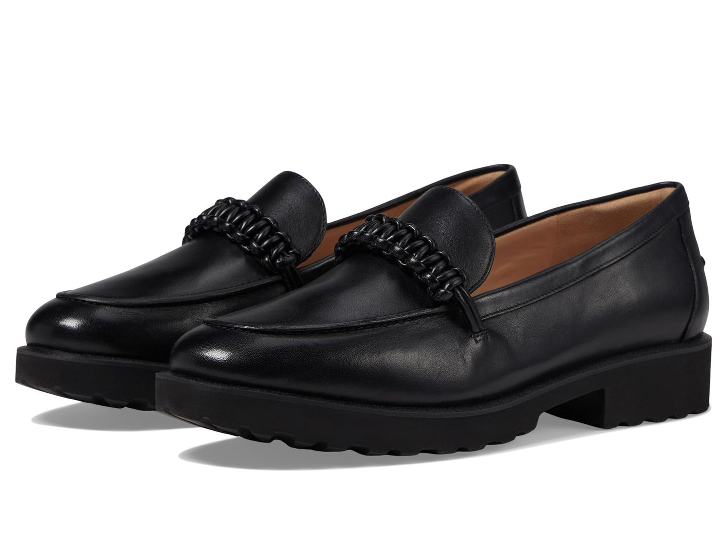 Cole Haan Womens Greta Loafers, Black Leather, 10 Medium