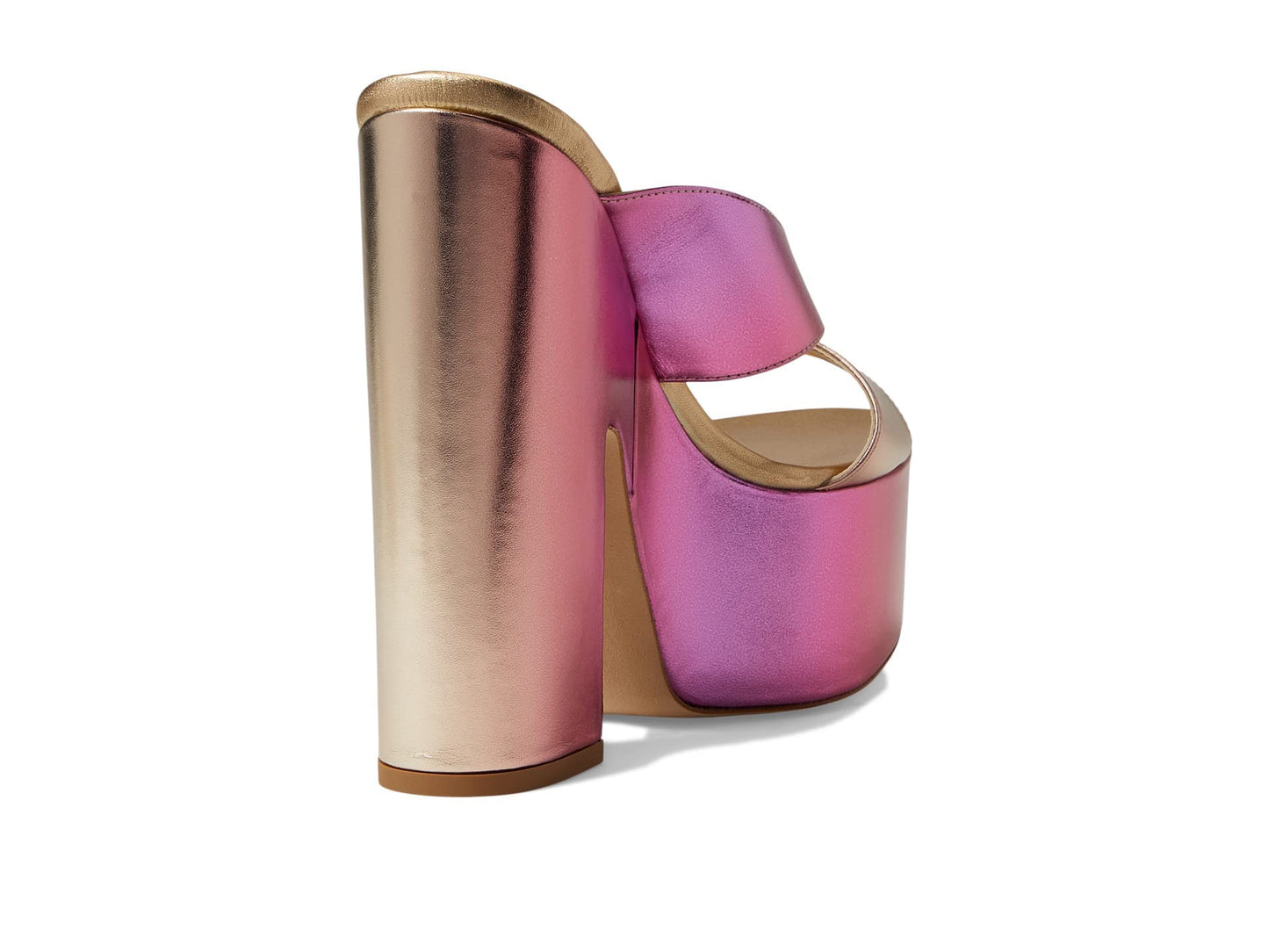Stuart Weitzman Miami Sohigh 145 Platform Slide Hot Pink Multi 7.5 B