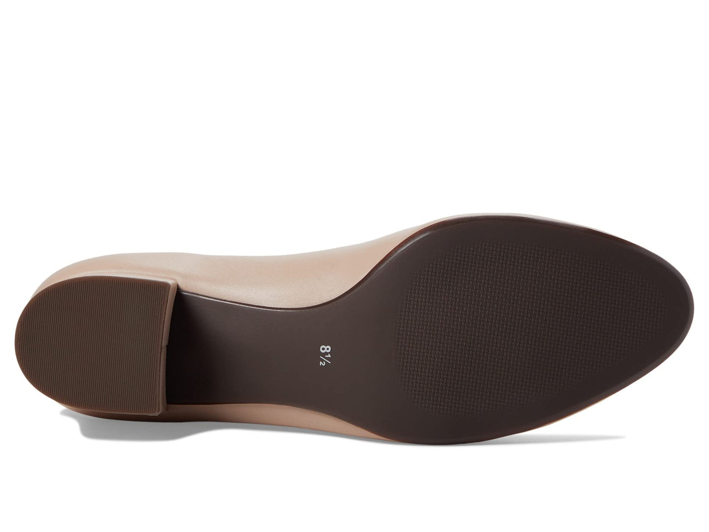Marc Joseph New York Broad Street Pump Sandals – Leather Construction – Almond Toe – Block Heel Nude Nappa Leather 10.5 M