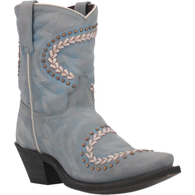 Laredo Women's Fancy Leather Western Boot Snip Toe Light Blue 11 M