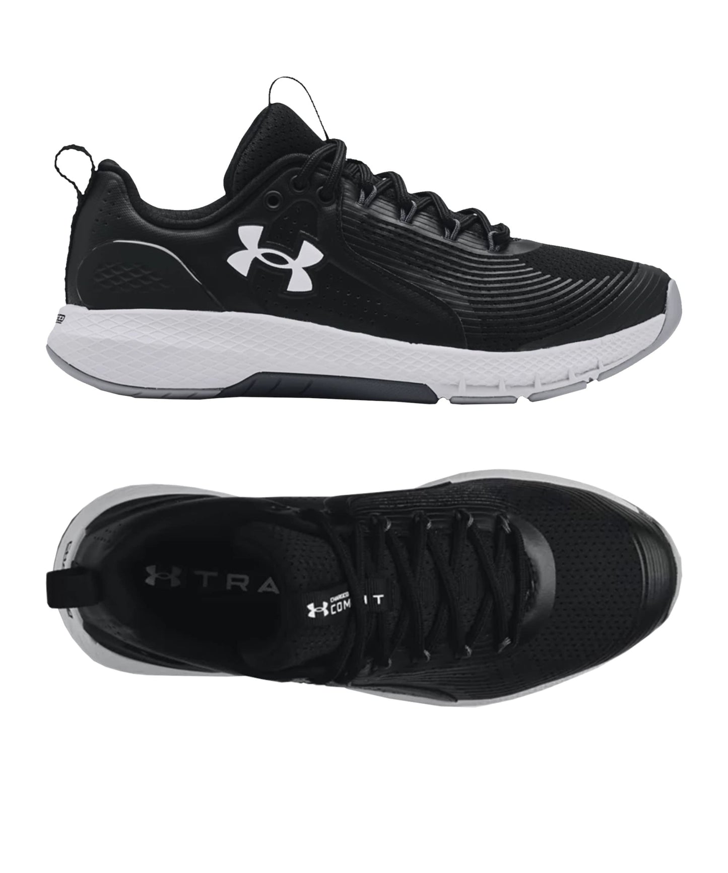 Under Armour Men's Charged Commit Tr 3, Black (001)/White, 13 M US