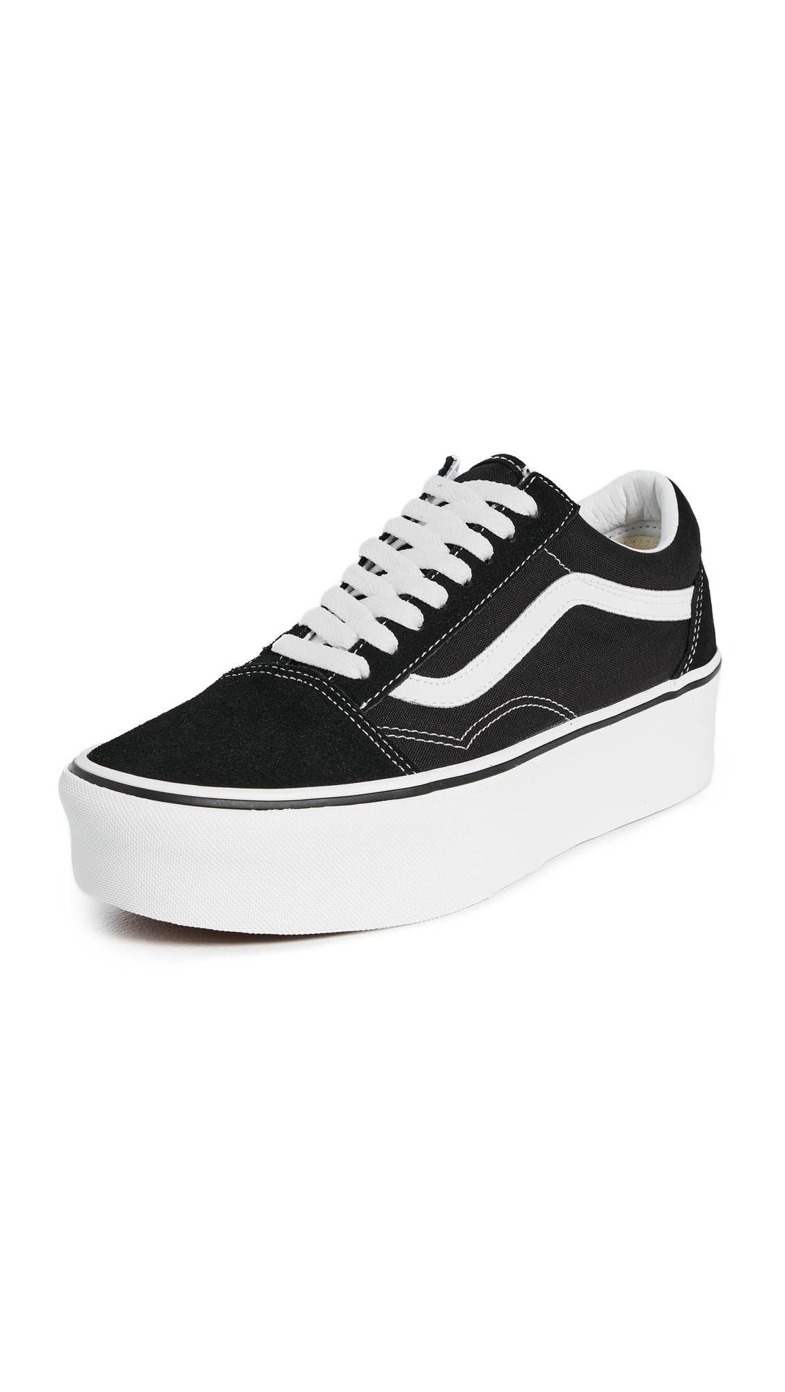 Vans UA Old Skool Stackforms, Black/True White, 10.5 US Women/9 US Men