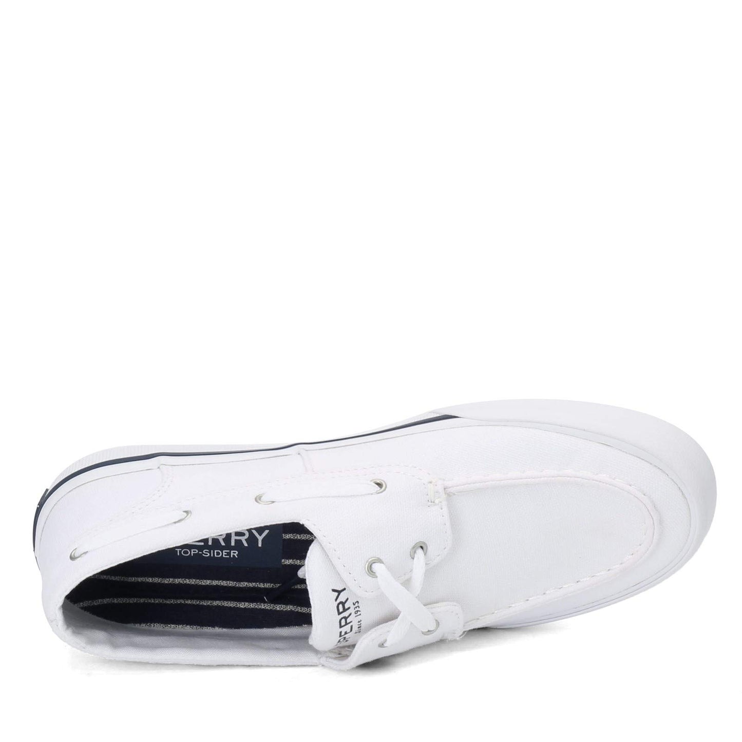 Sperry Mens Bahama II Boat Washed Sneaker, White, 10