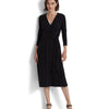 Lauren Ralph Lauren Womens Carlyna Surplice V-Neck Midi Dress Black 6