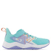New Balance Kid's Rave Run V2 Hook and Loop Running Shoe, Surf/Peach Glaze/Magic Hour, 8 Toddler