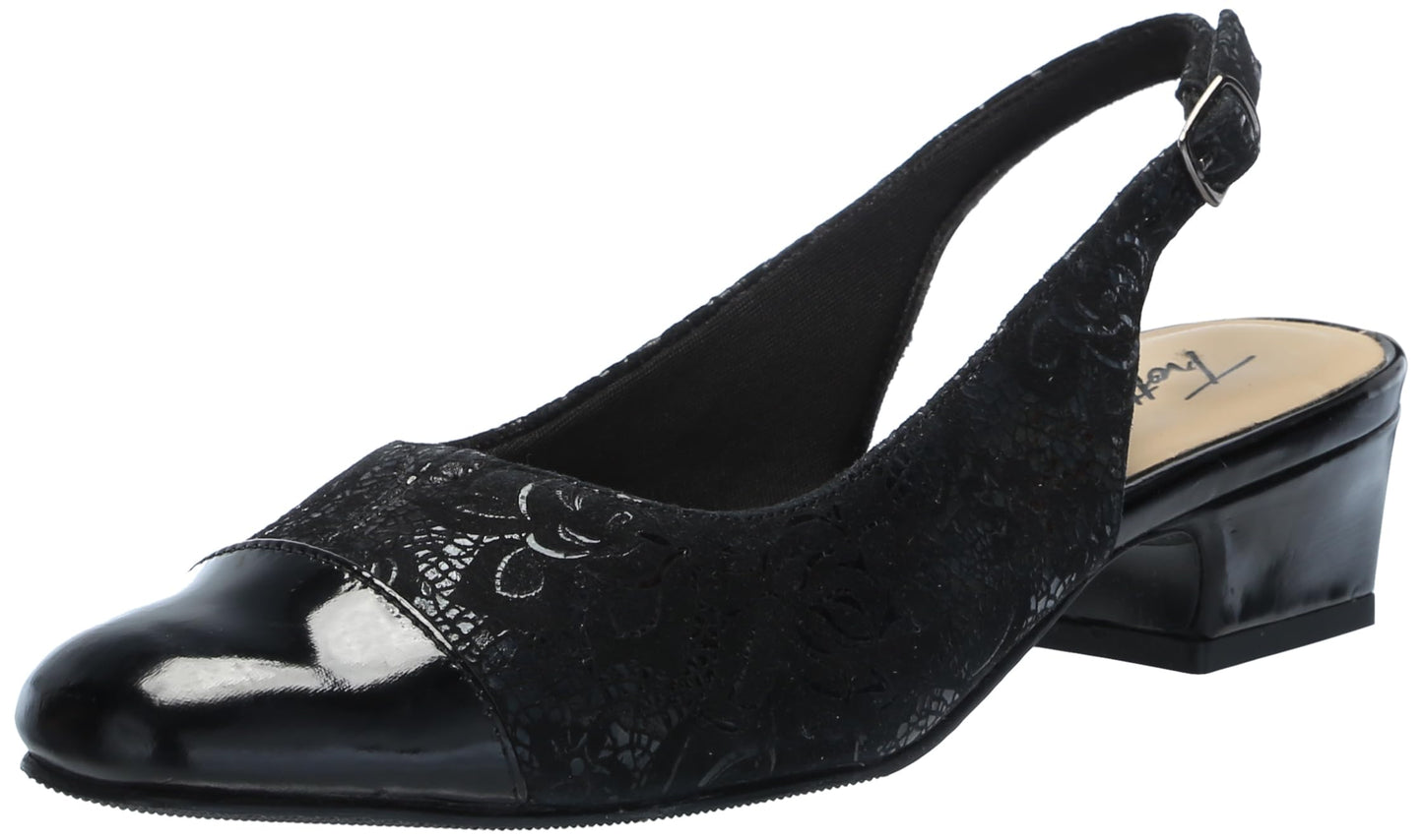 Trotters womens Dea, Black Floral, 11