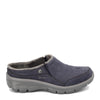 Skechers Women's Clogs - Relaxed Fit: Easy Going - Latte-Twin Gore Open Back Suede Fur Slip-On Clogs with Air Cooled Insole Mule, Navy, 9