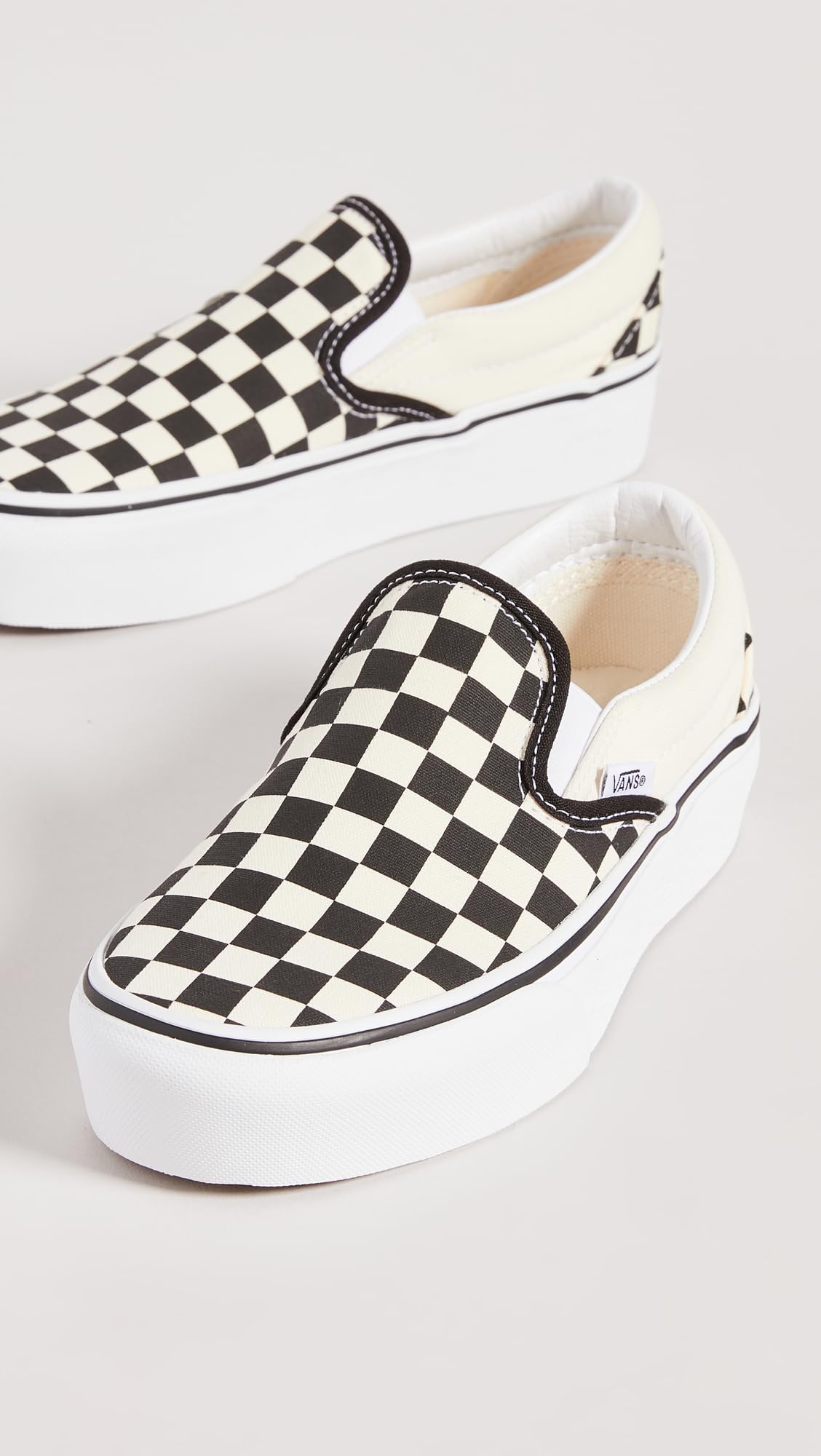 Vans Women's Classic Slip-On Platform Slip On Trainers, Black (Black and White Checker/White Bww), 4.5 UK 37 EU