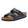 Birkenstock BIRK-051751 Arizona Soft Footbed Leather Sandals, Blue, 46