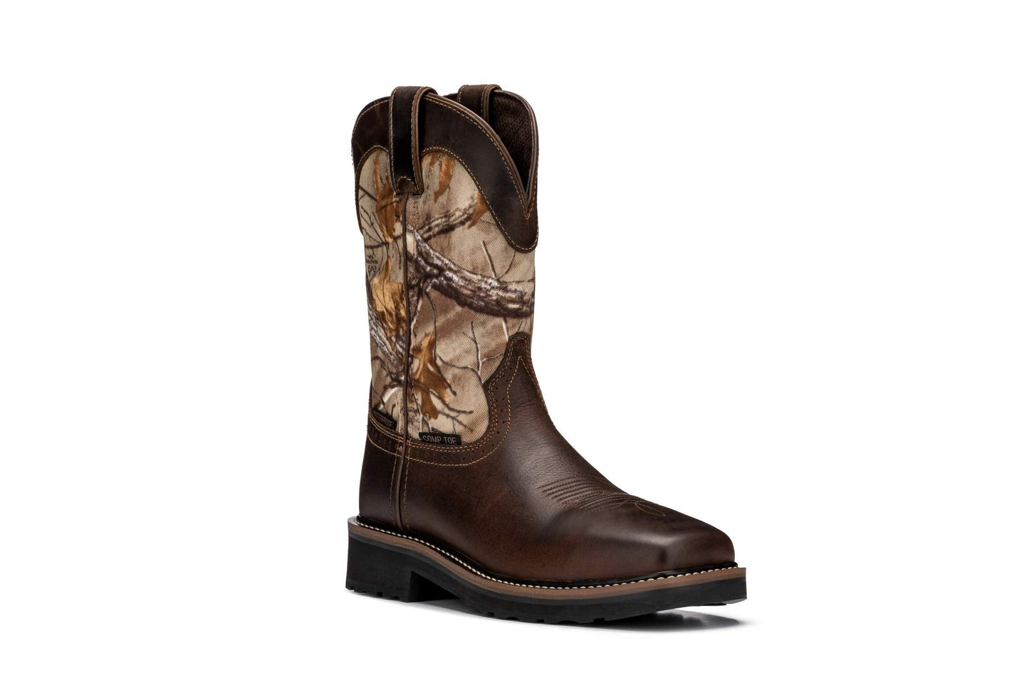 Golden Fox 11" Waterproof Square Toe Composite Toe Pull-On Western Work Boot Lightweight Outsole Industrial (10.5 D)