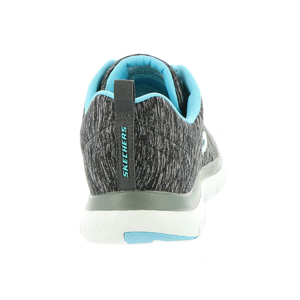 Skechers Women's Flex Appeal 2.0, Black/Blue, 8