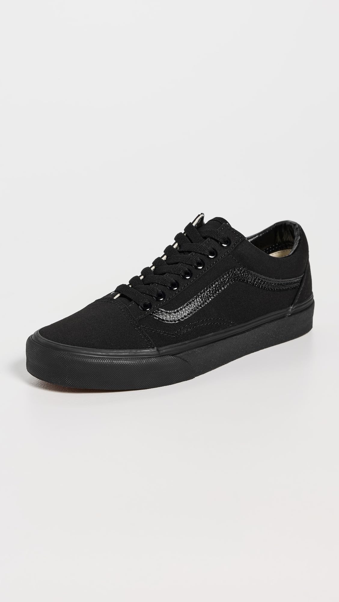 Grade School Vans Old Skool Canvas Shoes - Black/ White