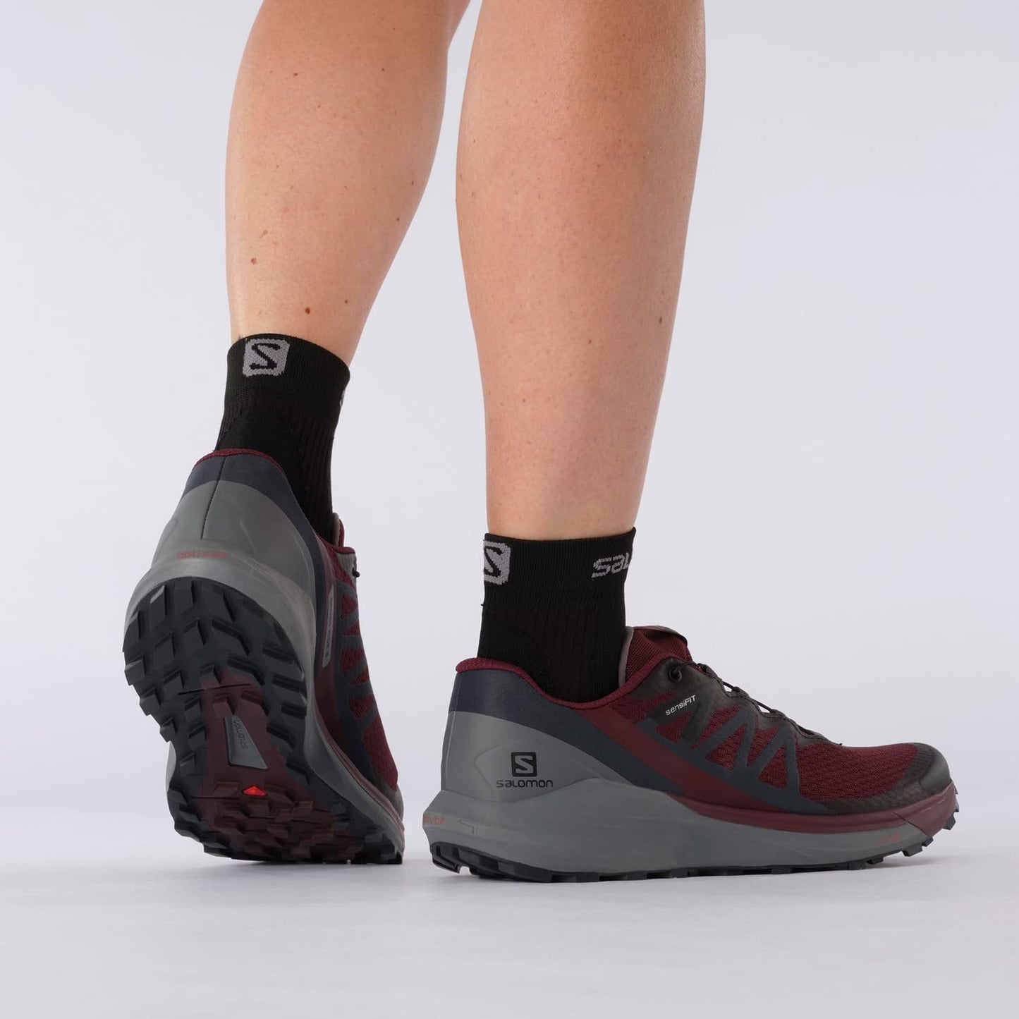 Salomon Women's Sense Ride 4 Running Shoes for Women, Wine Tasting/Quiet Shade/Ebony, 10