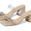 Stuart Weitzman Crystal Fleur 60 Slide Dune/Clear 10 B