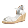Stuart Weitzman Women's Mirela Ii Wedge Espadrilles, White/Natural WLJ, 8.5 Medium US