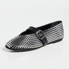 SCHUTZ Women's Eiza Studs Ballet Flats, Black, 6.5 Medium US