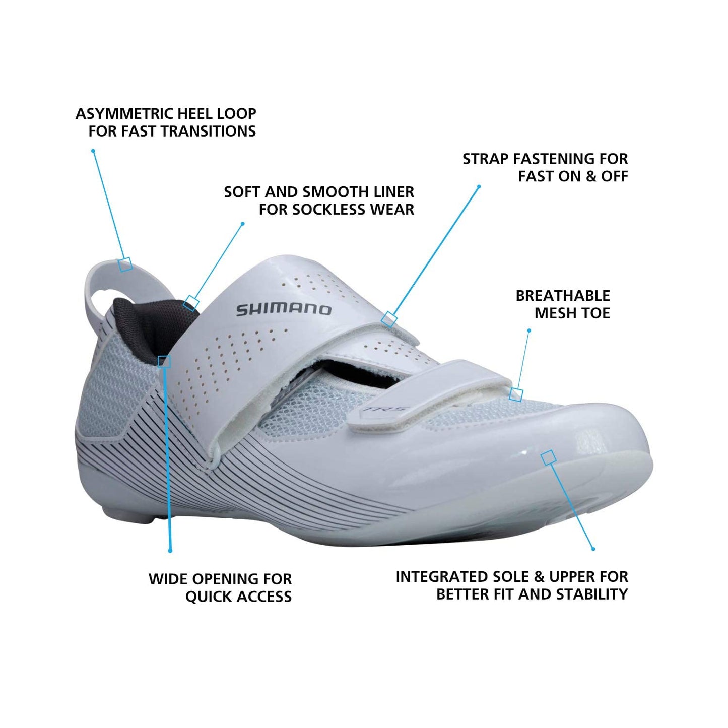 SHIMANO SH-TR501W Specialist Short Course Triathlon Shoe, White, 8.5-9 Women (EU 41)