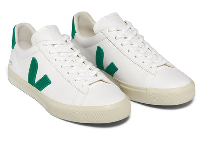 VEJA Women's Campo Sneaker, Extra White/Emeraude, 6.5