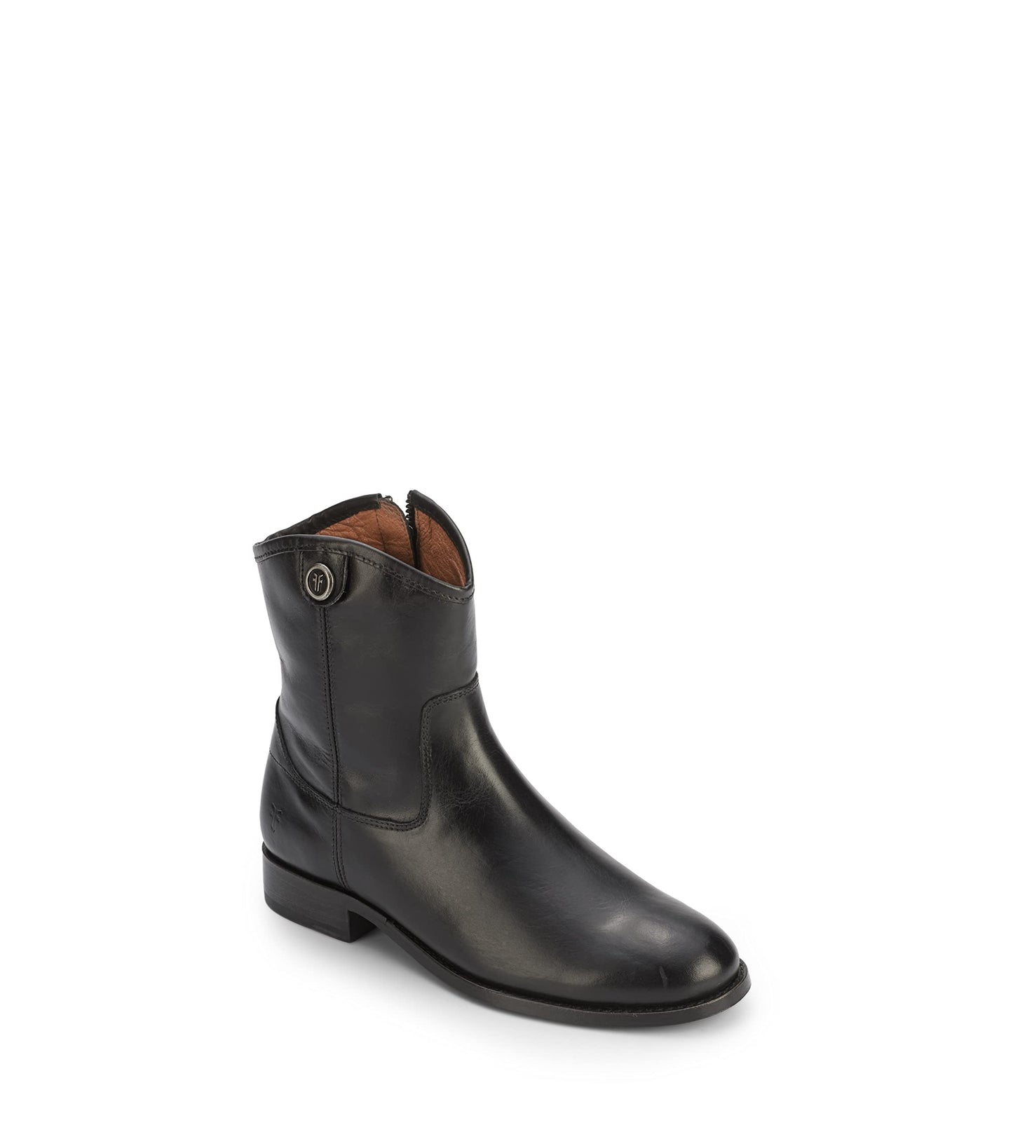 Frye Melissa Button Short 2 Boots for Women Made from Vintage Leather with Antique Silver Hardware, Leather Lining, and Leather Outsole – 7” Shaft Height, Black - 8.5M