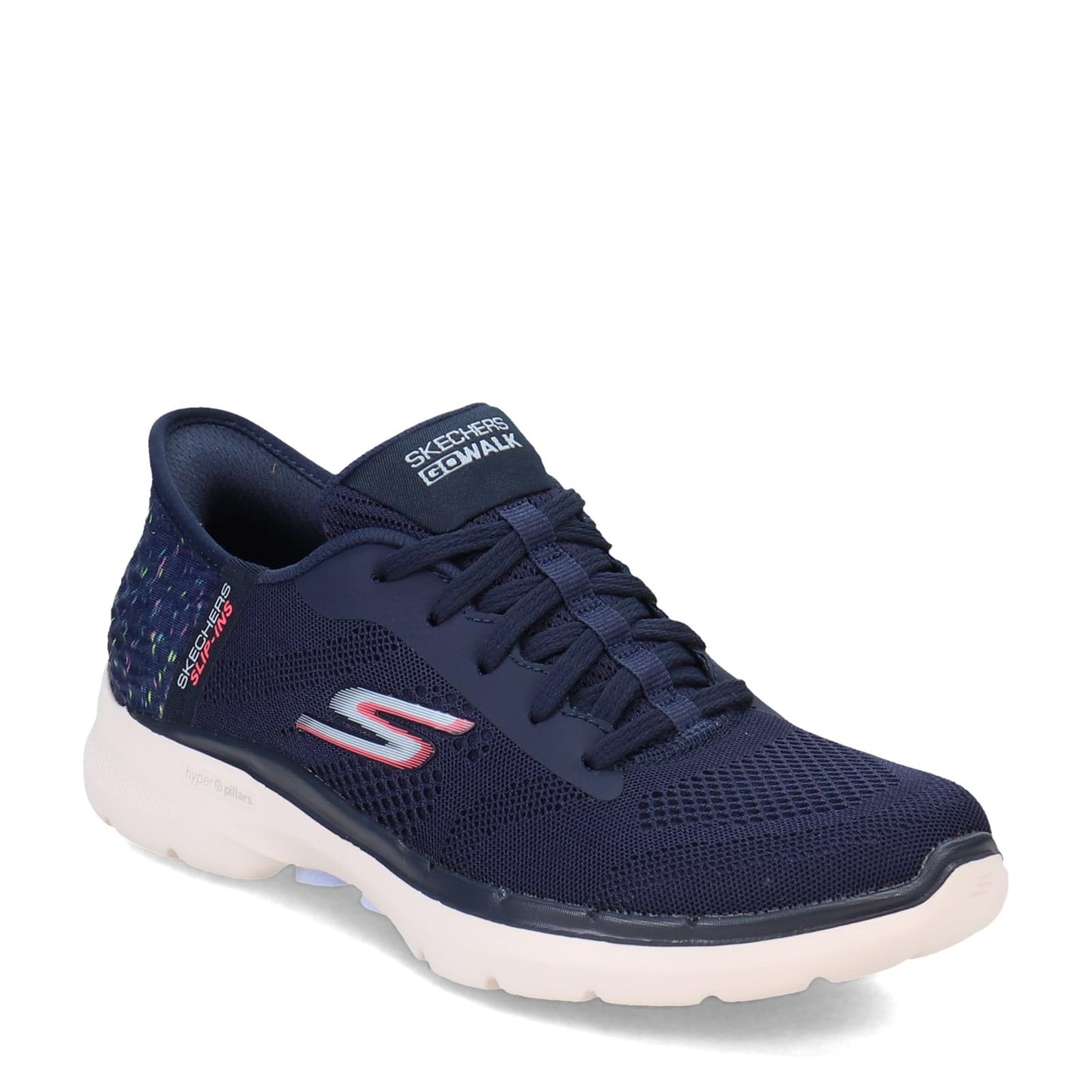 Skechers Go Walk 6 Vivid Idea Hands Free Slip-Ins Navy/Multi 6.5 B (M)