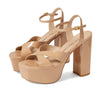 Stuart Weitzman Miami Squarehigh 140 Platform Sandal Adobe 8.5 B