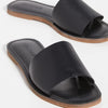 Madewell The Boardwalk Post Slide Sandal in Leather True Black 5 M