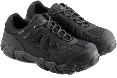 Thorogood Crosstrex Waterproof Athletic Safety Toe Work Shoes for Men - Lightweight Premium Leather and Mesh with Comfort Insole and Slip-Resistant Outsole; ASTM Rated, Black/Grey - 11 W
