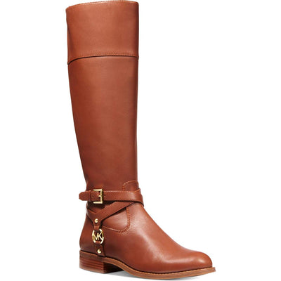 Michael Kors Womens Preston Leather Riding Boots Brown, 5