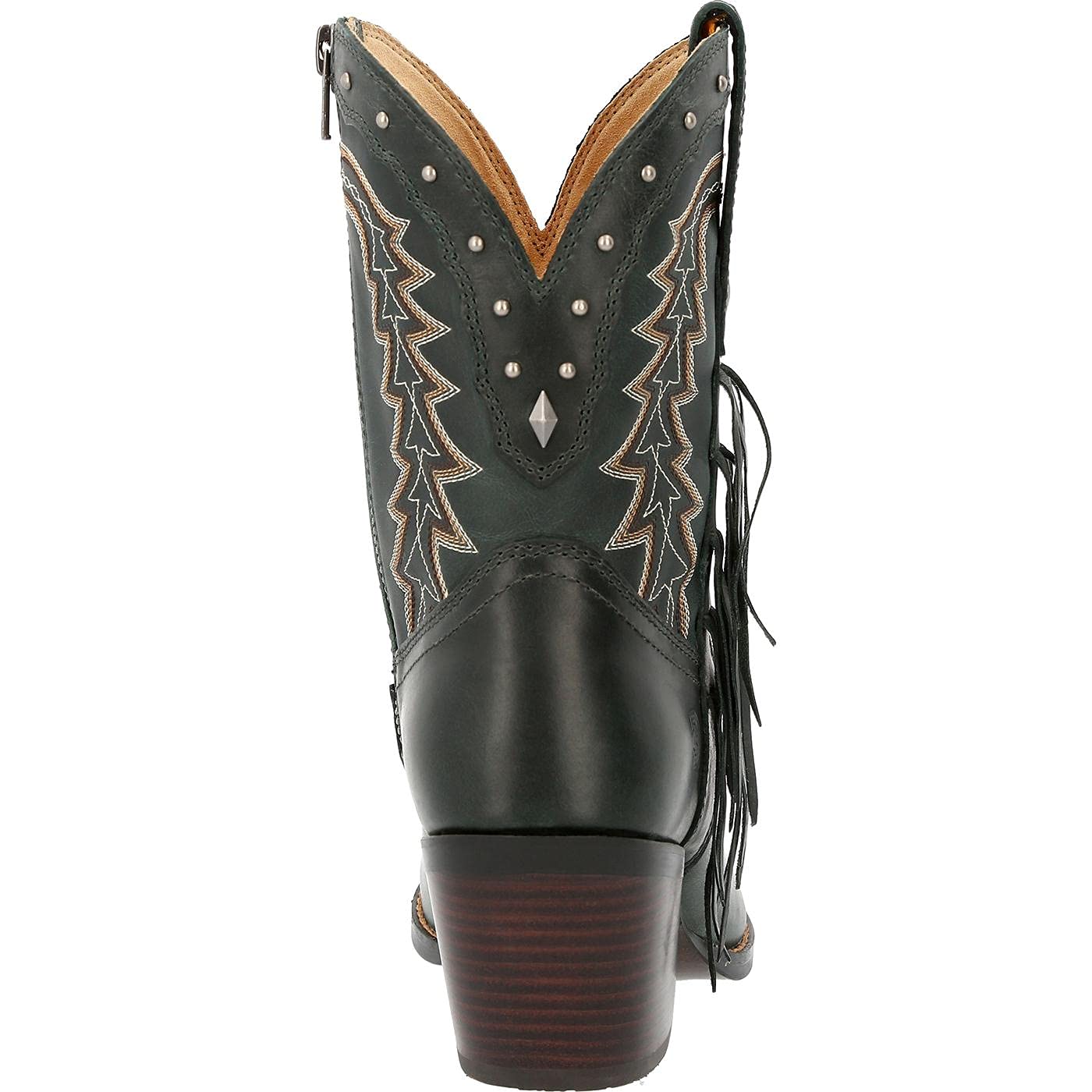Durango Crush Women's Vintage Teal Bootie Western Boot, Saddle Brown And Demin Blue, Size 8(M)