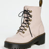 Dr. Martens Women's Leona Leather Heeled Boot, Vintage Taupe Sendal, 11