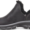 Skechers Women's EASY GOING - Buried - Scooped Collar Bootie with Faux Fur Trim Boot, black, 8.5 M US