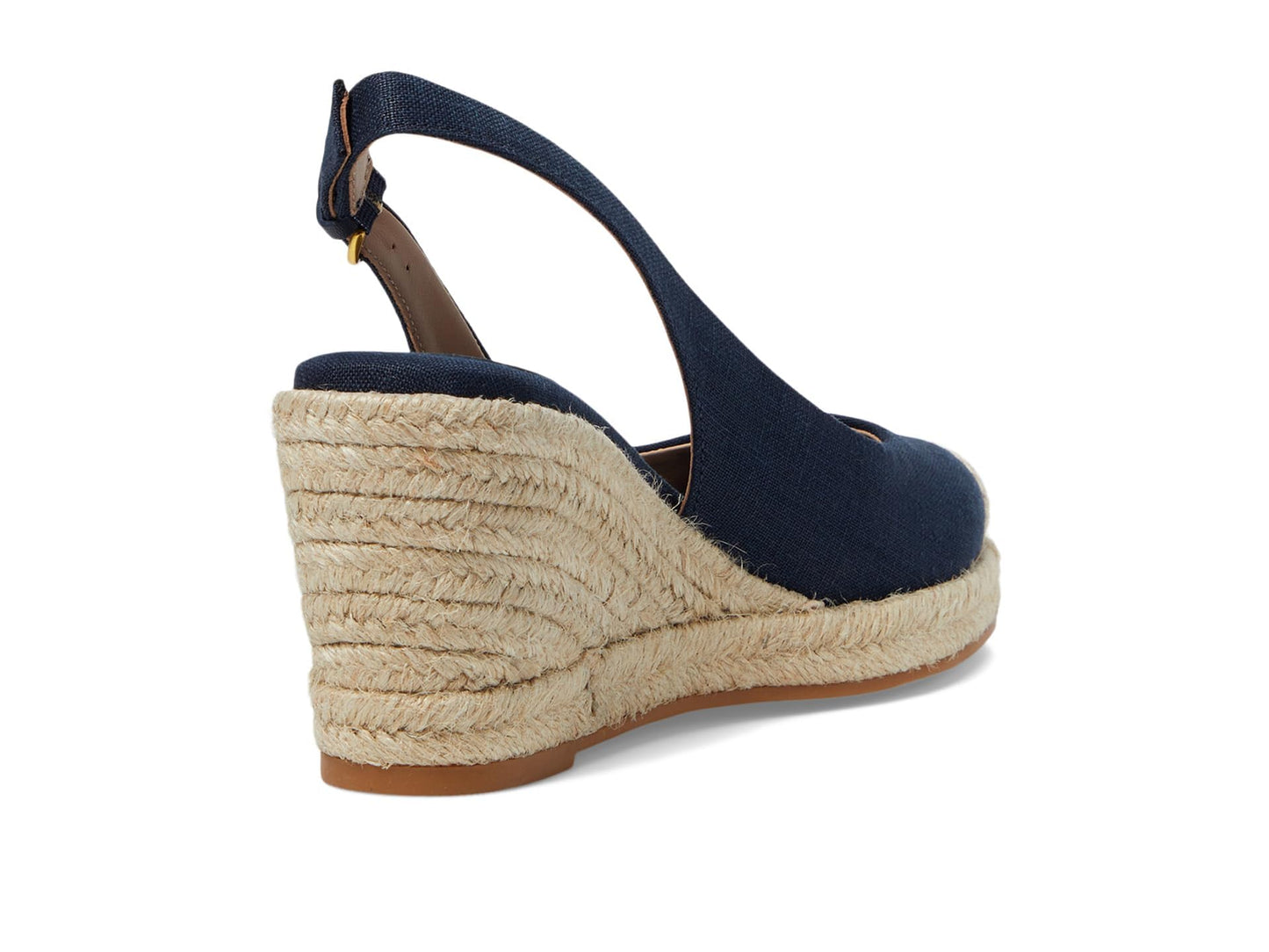 Cole Haan Women's Cloudfeel Espadrille Wedge Sling 80 mm II Platform, Navy Blazer Linen, 7