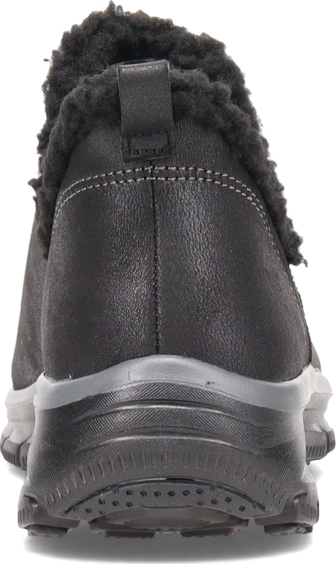 Skechers Women's Easy Going-Buried-Scooped Collar Bootie with Faux Trim Ankle Boot, Black, 7.5 M US