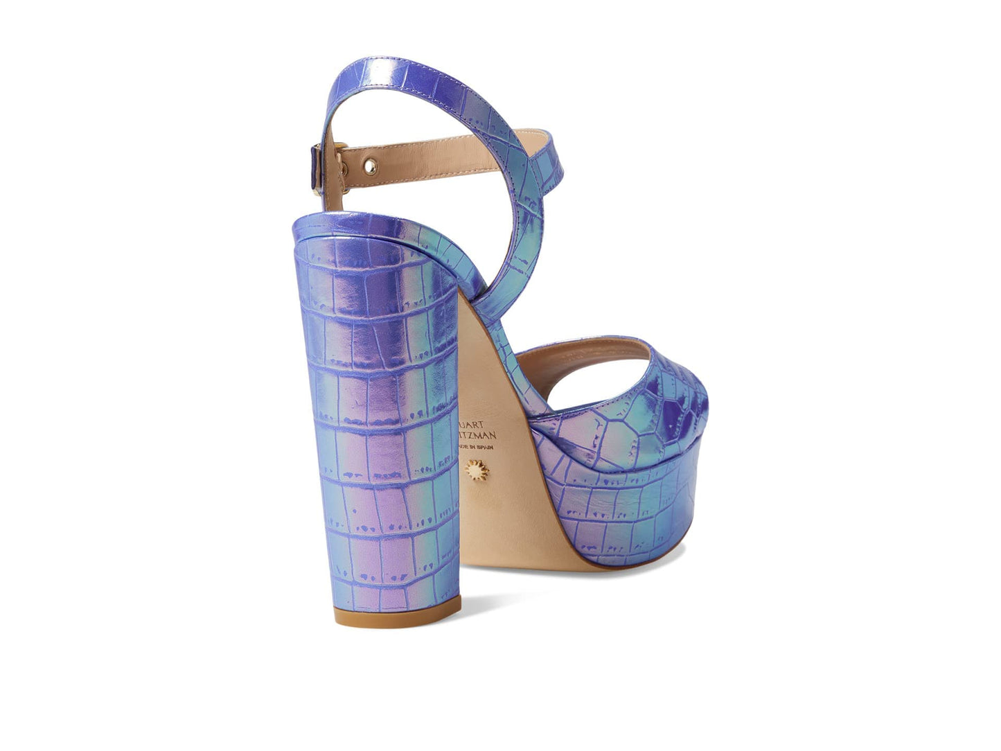 Stuart Weitzman Ryder 95 Platform Sandal Violet Ice 9 B