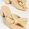 Stuart Weitzman Women's Loveknot 50mm Block Slides, Wheat, Tan, 8 Medium US