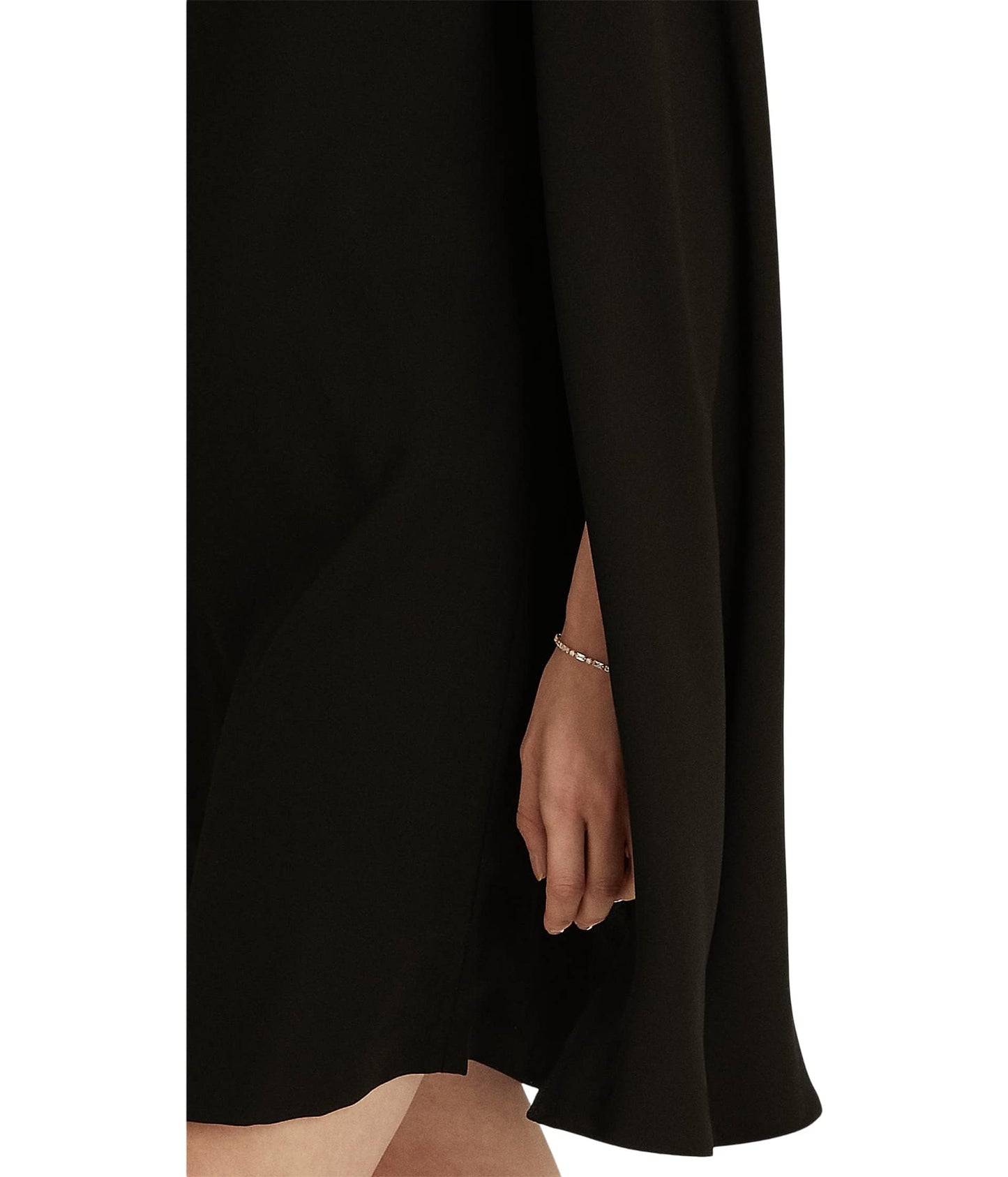 Lauren Ralph Lauren Cape Georgette Cocktail Dress Black 14