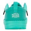 HEYDUDE Dude Perfect X Wally Funk Y Green Teal Size J6 | Kids Shoes | Kids Slip-on Loafers | Comfortable & Light-Weight