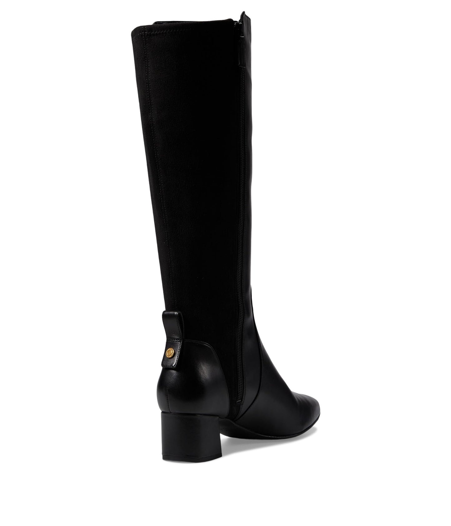 Cole Haan WOMENS THE GO-TO BLOCK HEEL TALL BOOT 45MM, BLACK LEATHER, 8 B US