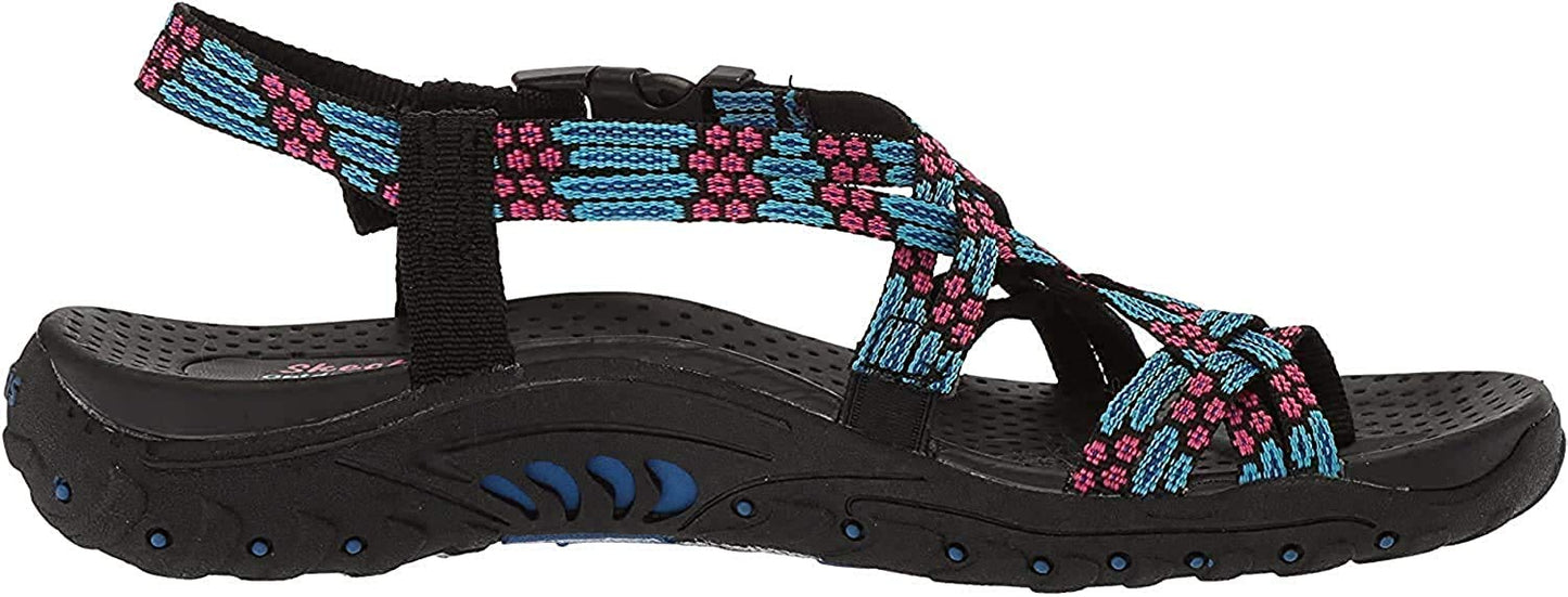 Skechers Cali Women's Reggae Loopy Toe Ring Sandal, blue/pink, 8 M US