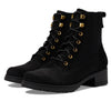 Cole Haan WOMENS CAMEA WP COMBAT BOOT II, BLACK SUEDE WATERPROOF, 10 C US