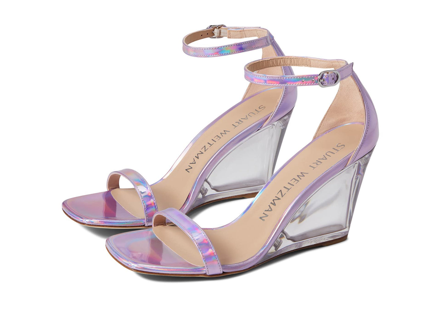 Stuart Weitzman Nudistlucite 85 Wedge Amatista 9.5 B
