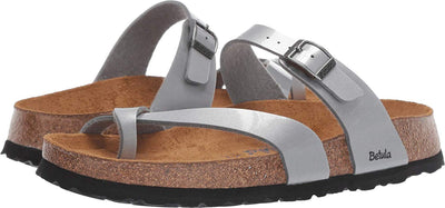 Birkenstock Betula Licensed Mia Soft Metal Silver Birko-Flor™ EU 41 (US Women's 10-10.5) Narrow