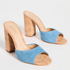 SCHUTZ Women's Kaycee Heels, Washed Denim Blue, 10 Medium US