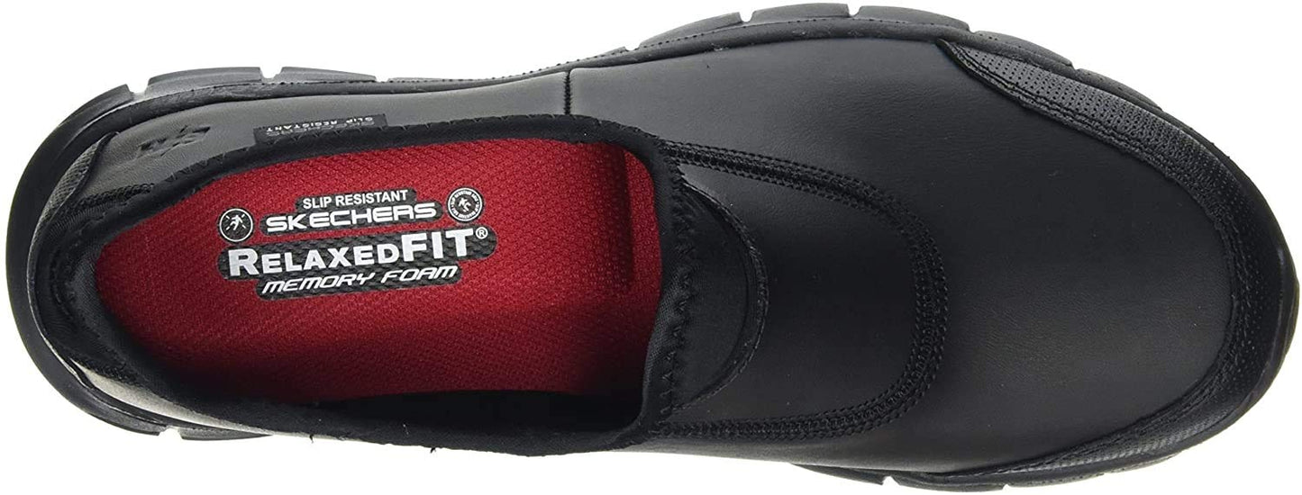 Skechers for Work Women's Sure Track Slip Resistant Shoe, Black, 9.5 M US