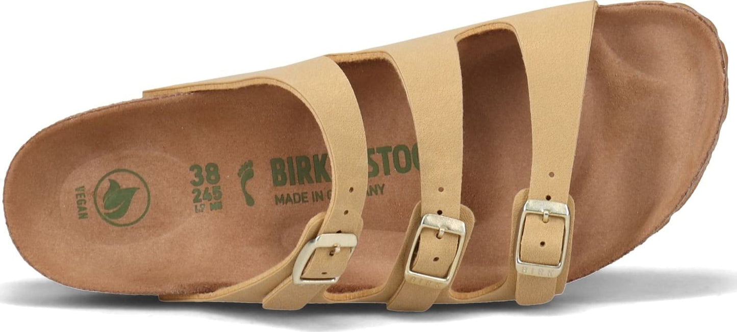 Birkenstock Florida Fresh Vegan Birkibuc Latte Cream Sandals