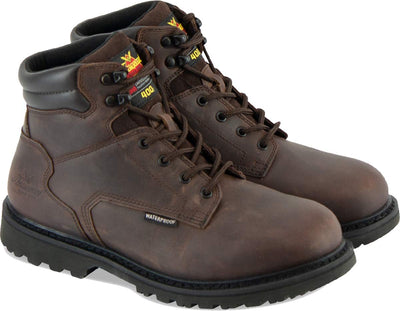 Thorogood V-Series 6” Waterproof Insulated Work Boots for Men - Premium Leather with 400g 3M Thinsulate, Comfort Insole, and Chevron Traction Outsole; ASTM Rated, Brown Crazyhorse - 11 W US