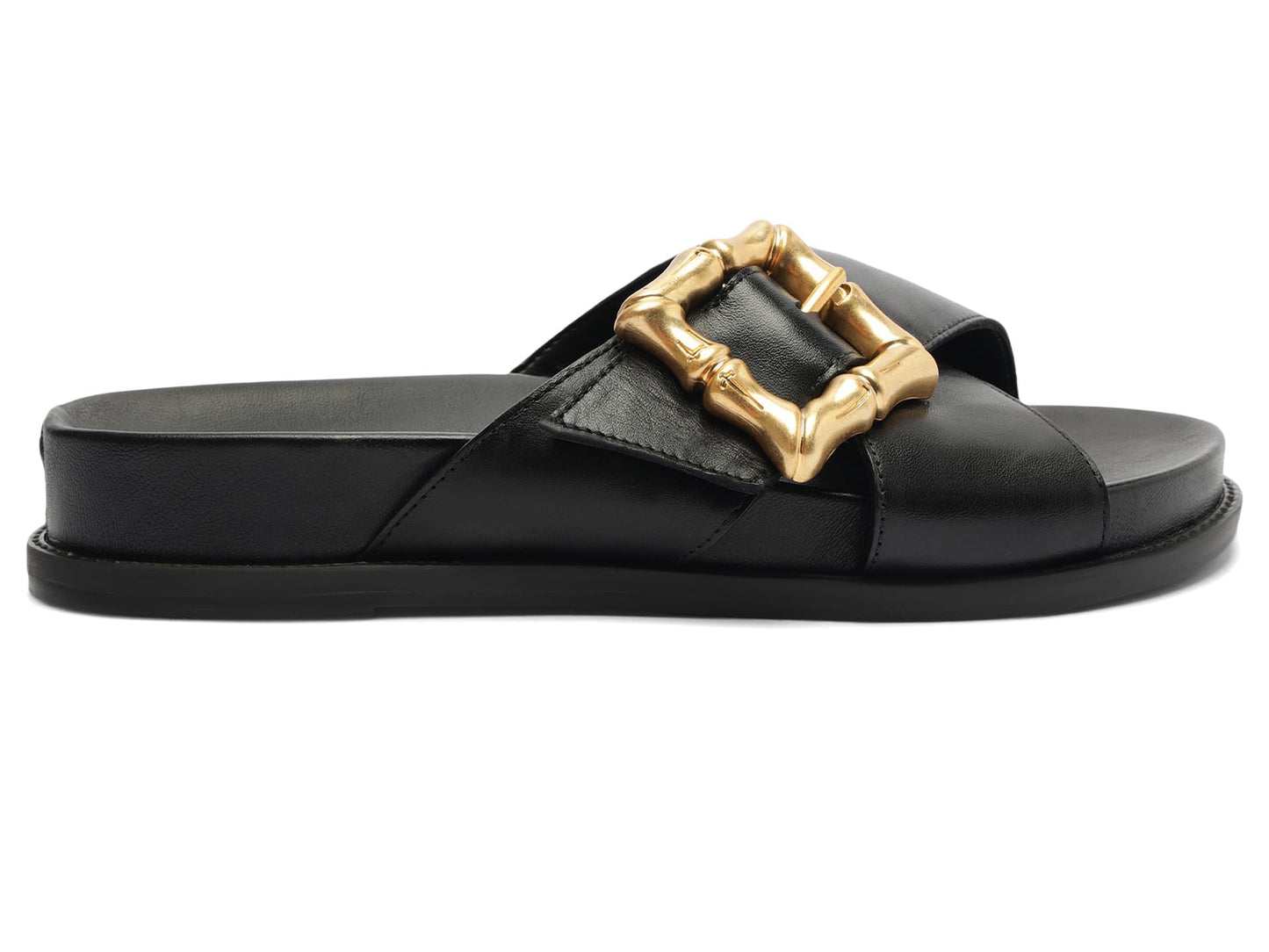 Schutz Women's Enola Crossed Sandal, Black, 9