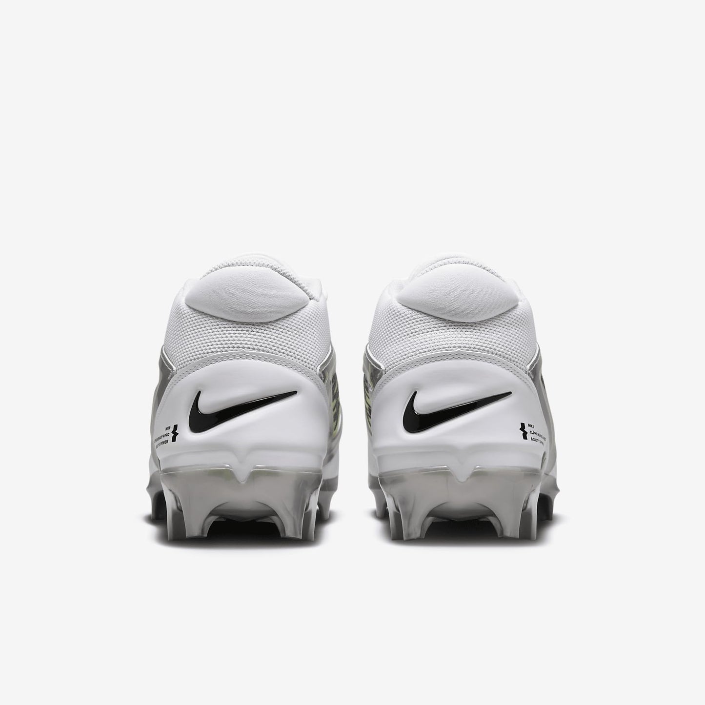 Nike Alpha Menace 4 Pro Football Cleats (FD7037-100, White/Metallic Silver/Photon Dust) Size 15